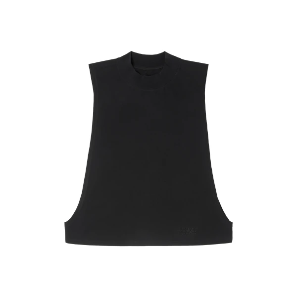Cotton Jersey Sleeveless Top in Black