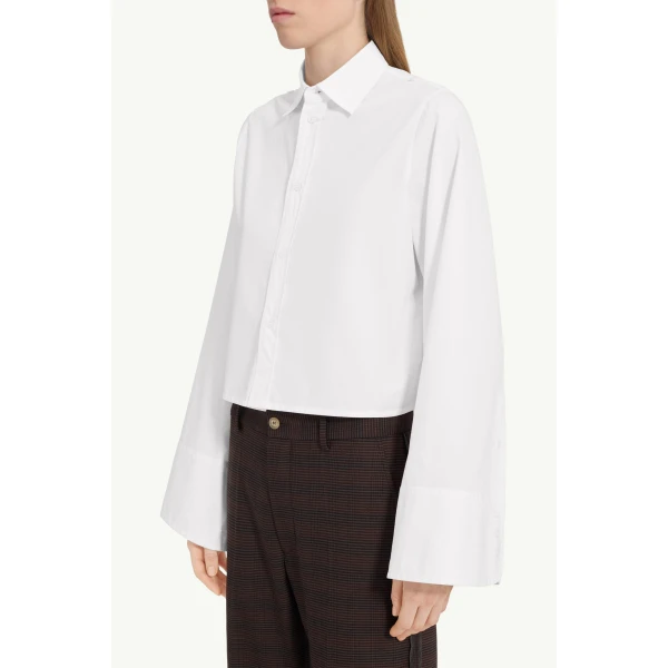 MM6 Maison Margiela Cotton Shirt in White, view 5 | Shirts | Coveti