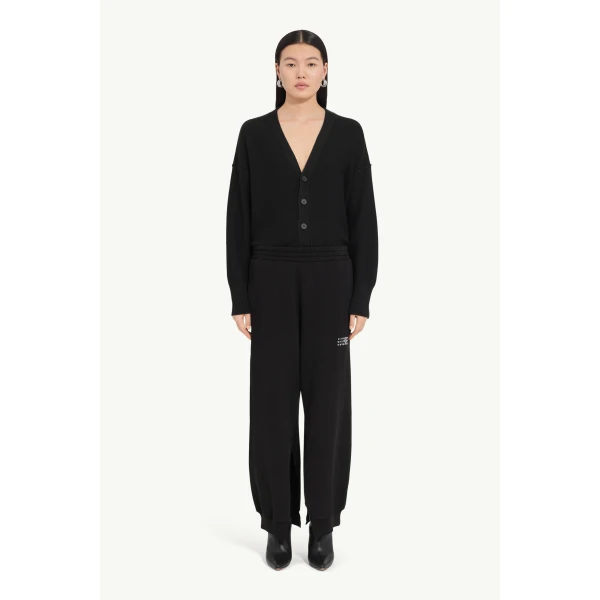 MM6 Maison Margiela Cotton Sweatpants in Black, view 2 | Sweatpants | Coveti
