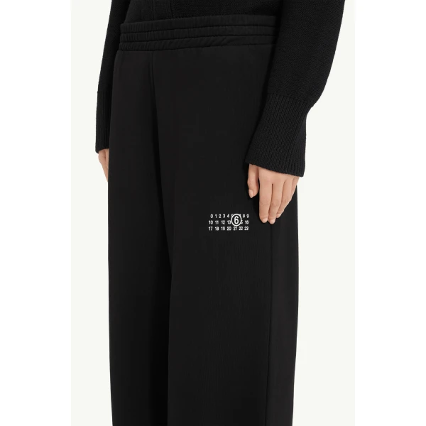 MM6 Maison Margiela Cotton Sweatpants in Black, view 5 | Sweatpants | Coveti