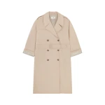 MM6 Maison Margiela Cotton Trench Coat in Sand | Trench Coat | Coveti