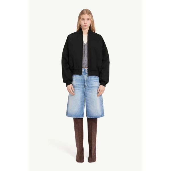 MM6 Maison Margiela Cotton Twill Jacket in Black, view 2 | Jackets | Coveti