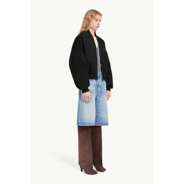 MM6 Maison Margiela Cotton Twill Jacket in Black, view 3 | Jackets | Coveti
