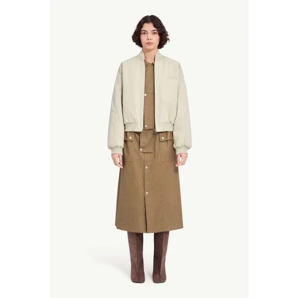 MM6 Maison Margiela Cotton Twill Jacket in Ecru, view 2 | Jackets | Coveti