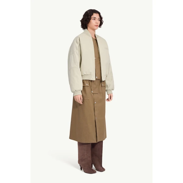 MM6 Maison Margiela Cotton Twill Jacket in Ecru, view 3 | Jackets | Coveti
