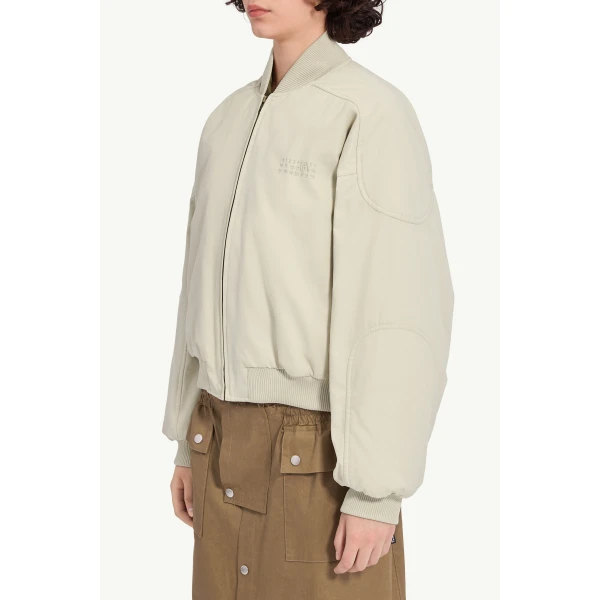 MM6 Maison Margiela Cotton Twill Jacket in Ecru, view 5 | Jackets | Coveti