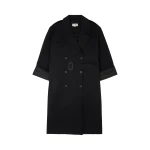 MM6 Maison Margiela Cotton Twill Trench Coat in Black | Trench Coat | Coveti