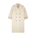 MM6 Maison Margiela Cotton Twill Trench Coat in Ecru | Trench Coat | Coveti