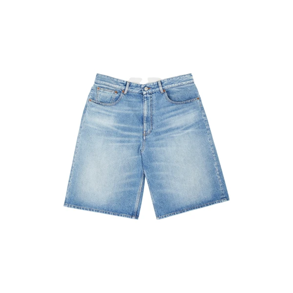MM6 Maison Margiela Denim Bermuda Shorts in Blue | Denim Shorts | Coveti
