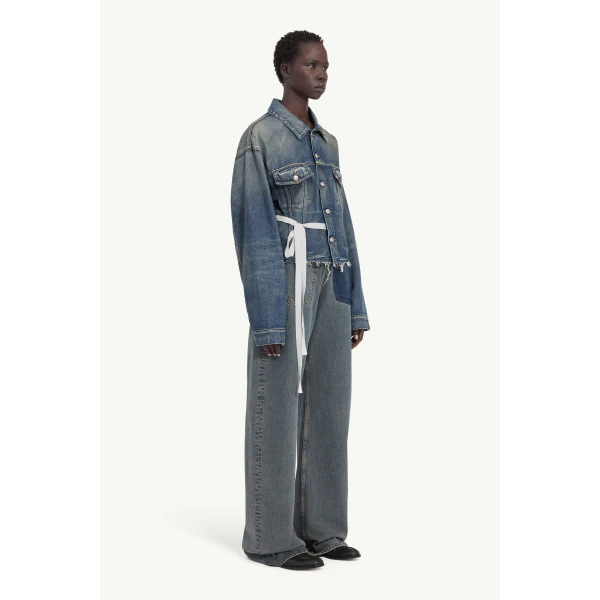 MM6 Maison Margiela Denim Jacket in Blue, view 3 | Denim | Coveti