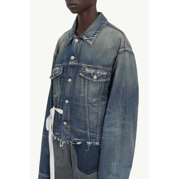 MM6 Maison Margiela Denim Jacket in Blue, view 5 | Denim | Coveti
