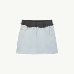 MM6 Maison Margiela Denim Mini Skirt in Light Blue | Denim Skirts | Coveti