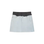 MM6 Maison Margiela Denim Mini Skirt in Light Blue | Denim Skirts | Coveti