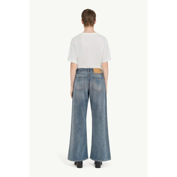 MM6 Maison Margiela Distressed Jeans in Grey Blue, view 4 | Denim | Coveti