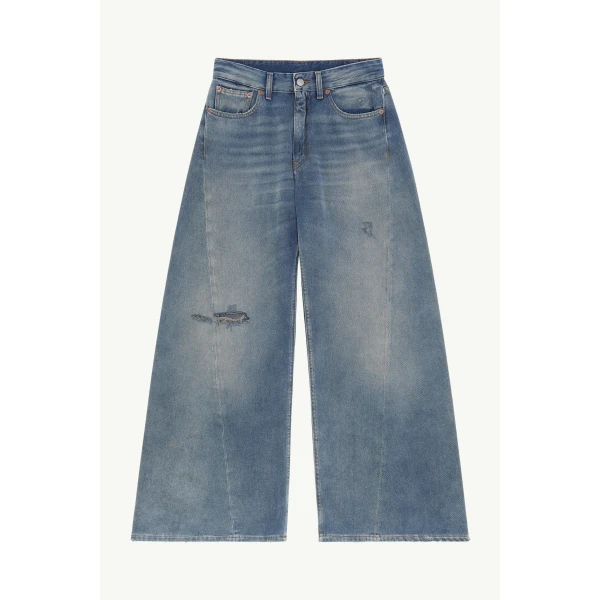 MM6 Maison Margiela Distressed Jeans in Grey Blue, view 6 | Denim | Coveti