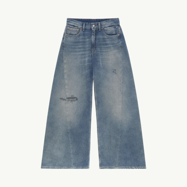 Distressed Jeans in Grey Blue
