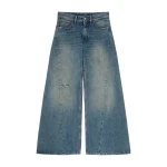 MM6 Maison Margiela Distressed Wide-Leg Jeans in Dark Blue MM6 Maison Margiela Distressed Wide-Leg Jeans in Dark Blue | Denim | Coveti