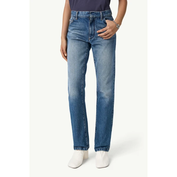 MM6 Maison Margiela Double Back Pocket Denim Jeans in Blue, view 5 | Denim | Coveti