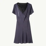 MM6 Maison Margiela Double Layer Lining-Look Slip Dress in Blue | Mini Dresses | Coveti