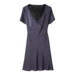 MM6 Maison Margiela Double Layer Lining-Look Slip Dress in Blue | Mini Dresses | Coveti