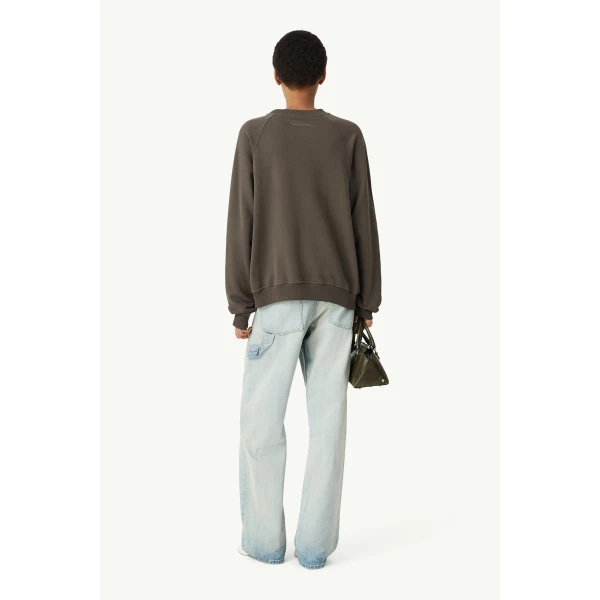 MM6 Maison Margiela Double Layer Sweatshirt in Olive, view 4 | Hoodies | Coveti