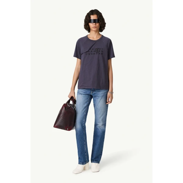 MM6 Maison Margiela Double Layer T-Shirt in Blue, view 2 | T-shirts | Coveti