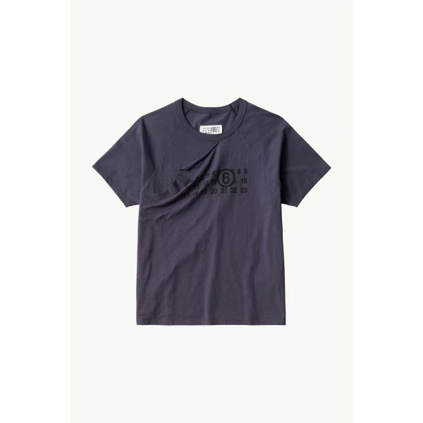 MM6 Maison Margiela Double Layer T-Shirt in Blue, view 6 | T-shirts | Coveti