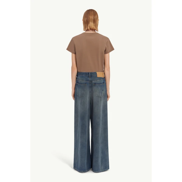 MM6 Maison Margiela Drawstring Jeans in Grey Blue, view 4 | Denim | Coveti