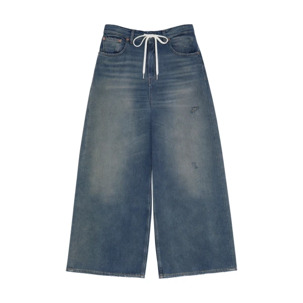 MM6 Maison Margiela Drawstring Jeans in Grey Blue | Denim | Coveti