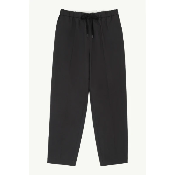 Drawstring Wool Shirting Trousers in Anthracite