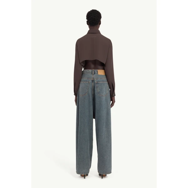 MM6 Maison Margiela Dual-Wear Shirt in Brown, view 4 | Shirts | Coveti