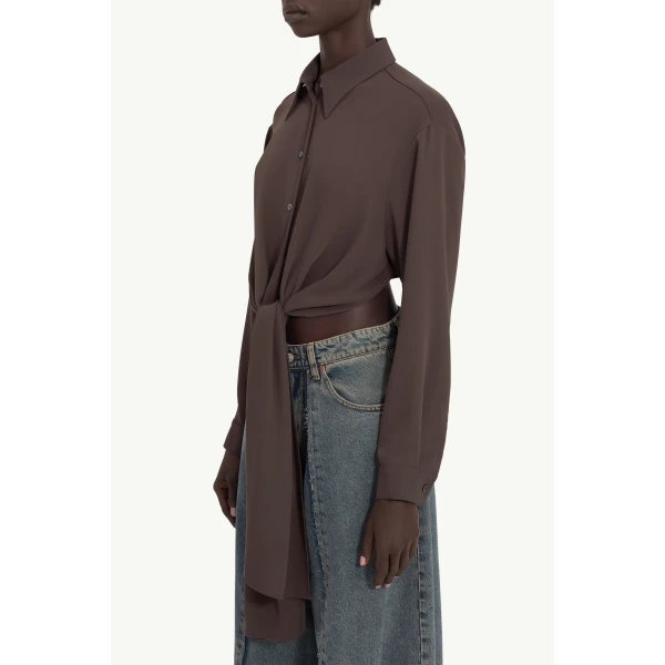 MM6 Maison Margiela Dual-Wear Shirt in Brown, view 5 | Shirts | Coveti