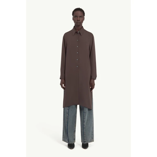 MM6 Maison Margiela Dual-Wear Shirt in Brown, view 6 | Shirts | Coveti