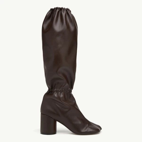 Elasticated Anatomic Knee-High Boots in Dark Brown