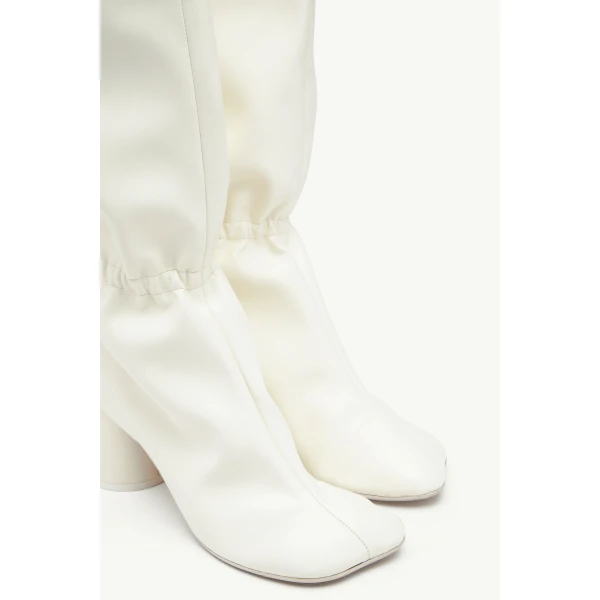 MM6 Maison Margiela Elasticated Anatomic Knee-High Boots in Grey, view 5 | Boots | Coveti