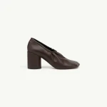 MM6 Maison Margiela Elasticated Anatomic Pumps in Dark Brown | Heels | Coveti