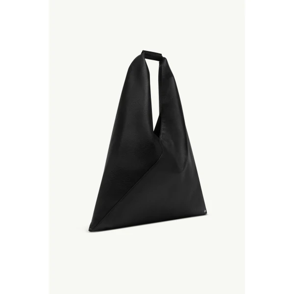 MM6 Maison Margiela Faux Leather Japanese Bag Classic Medium in Black, view 3 | Totes & Top-Handle Bags | Coveti