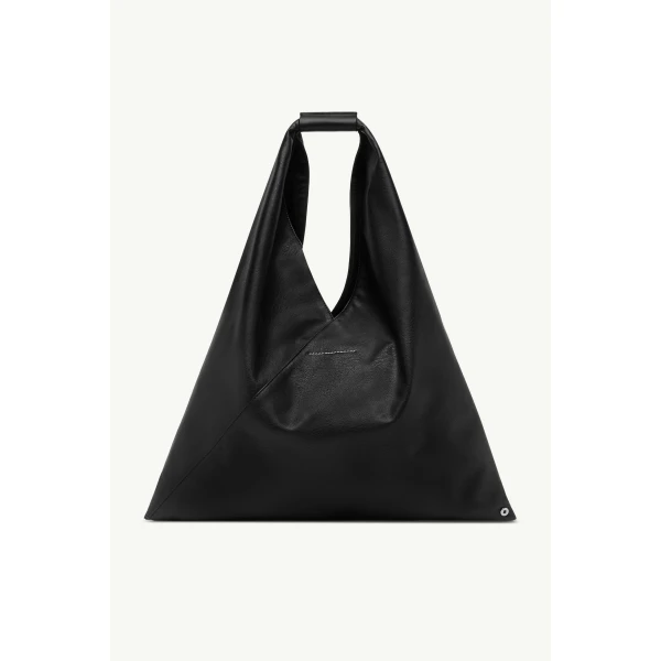 MM6 Maison Margiela Faux Leather Japanese Bag Classic Medium in Black, view 4 | Totes & Top-Handle Bags | Coveti