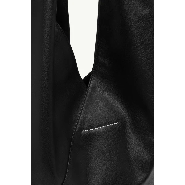 MM6 Maison Margiela Faux Leather Japanese Bag Classic Medium in Black, view 6 | Totes & Top-Handle Bags | Coveti