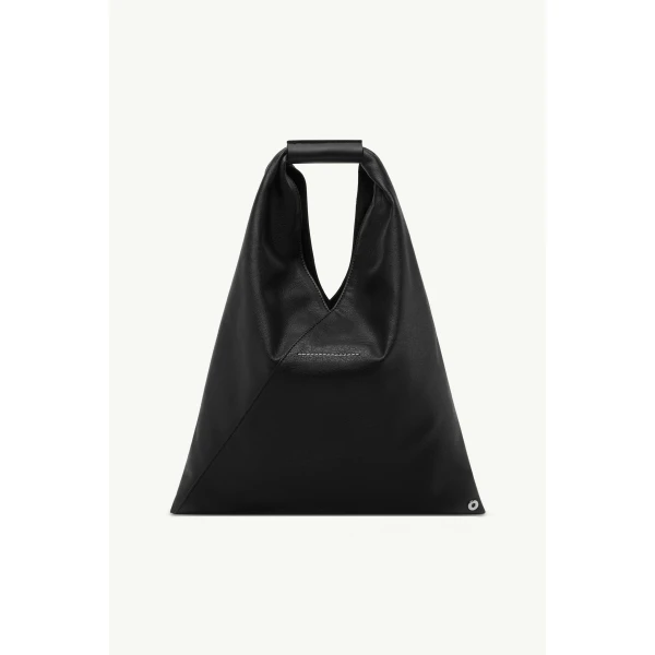 MM6 Maison Margiela Faux Leather Japanese Bag Classic Small in Black, view 4 | Totes & Top-Handle Bags | Coveti