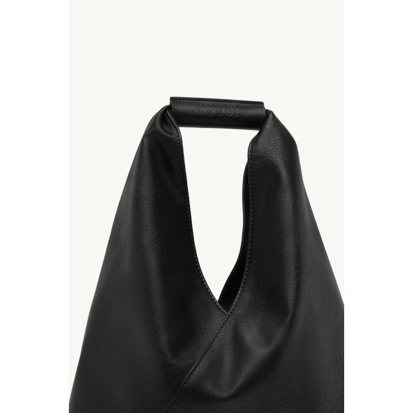 MM6 Maison Margiela Faux Leather Japanese Bag Classic Small in Black, view 5 | Totes & Top-Handle Bags | Coveti