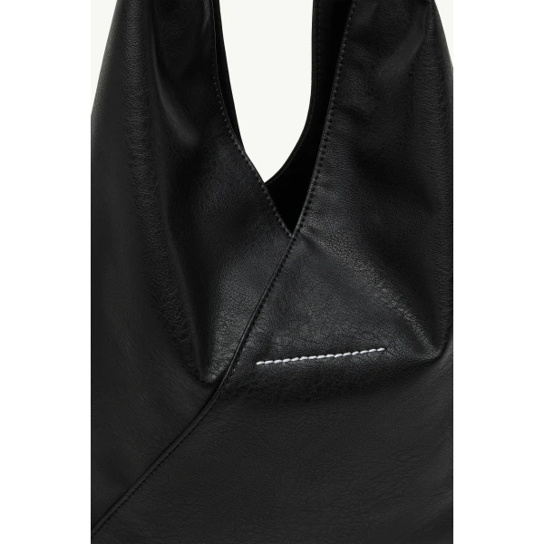 MM6 Maison Margiela Faux Leather Japanese Bag Classic Small in Black, view 6 | Totes & Top-Handle Bags | Coveti