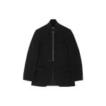 MM6 Maison Margiela Flannel Zip-Front Suit Jacket in Black | Blazers | Coveti
