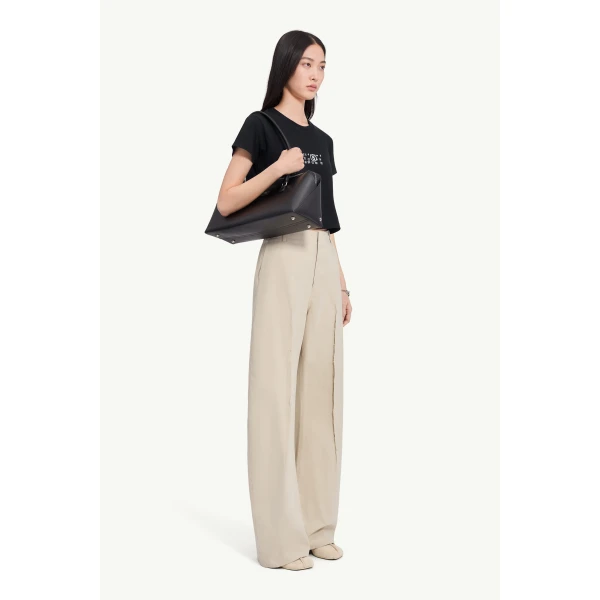 MM6 Maison Margiela Flipped-Print Overdyed T-Shirt in Black, view 3 | T-shirts | Coveti