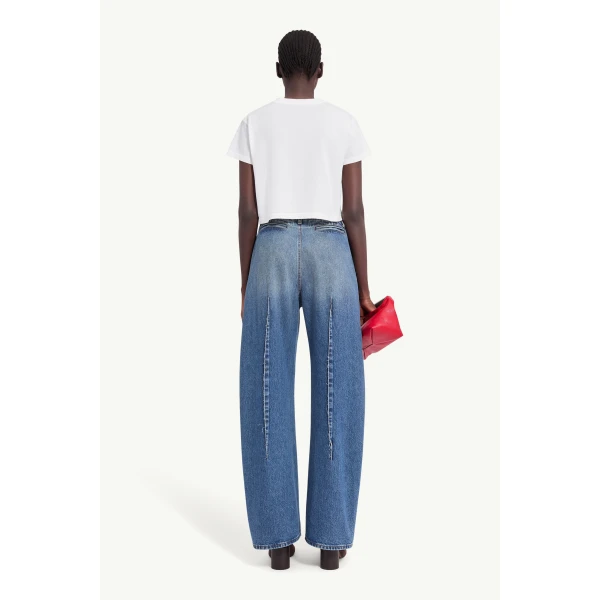 MM6 Maison Margiela Flipped-Print Overdyed T-Shirt in White, view 4 | T-shirts | Coveti