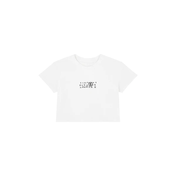 MM6 Maison Margiela Flipped-Print Overdyed T-Shirt in White | T-shirts | Coveti