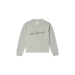 MM6 Maison Margiela Handwritten Knit Jumper in Grey Melange | Sweaters | Coveti