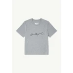 MM6 Maison Margiela Handwritten-Print Cotton Jersey T-Shirt in Grey Melange | T-shirts | Coveti