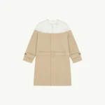 MM6 Maison Margiela High-Cut Cotton Trench Dress in Pink Beige | Midi Dresses | Coveti