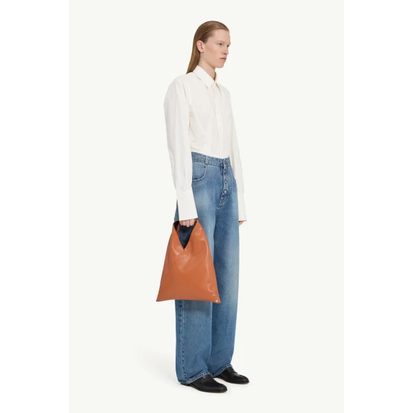 MM6 Maison Margiela High-Waisted Jeans in Light Blue, view 3 | Denim | Coveti